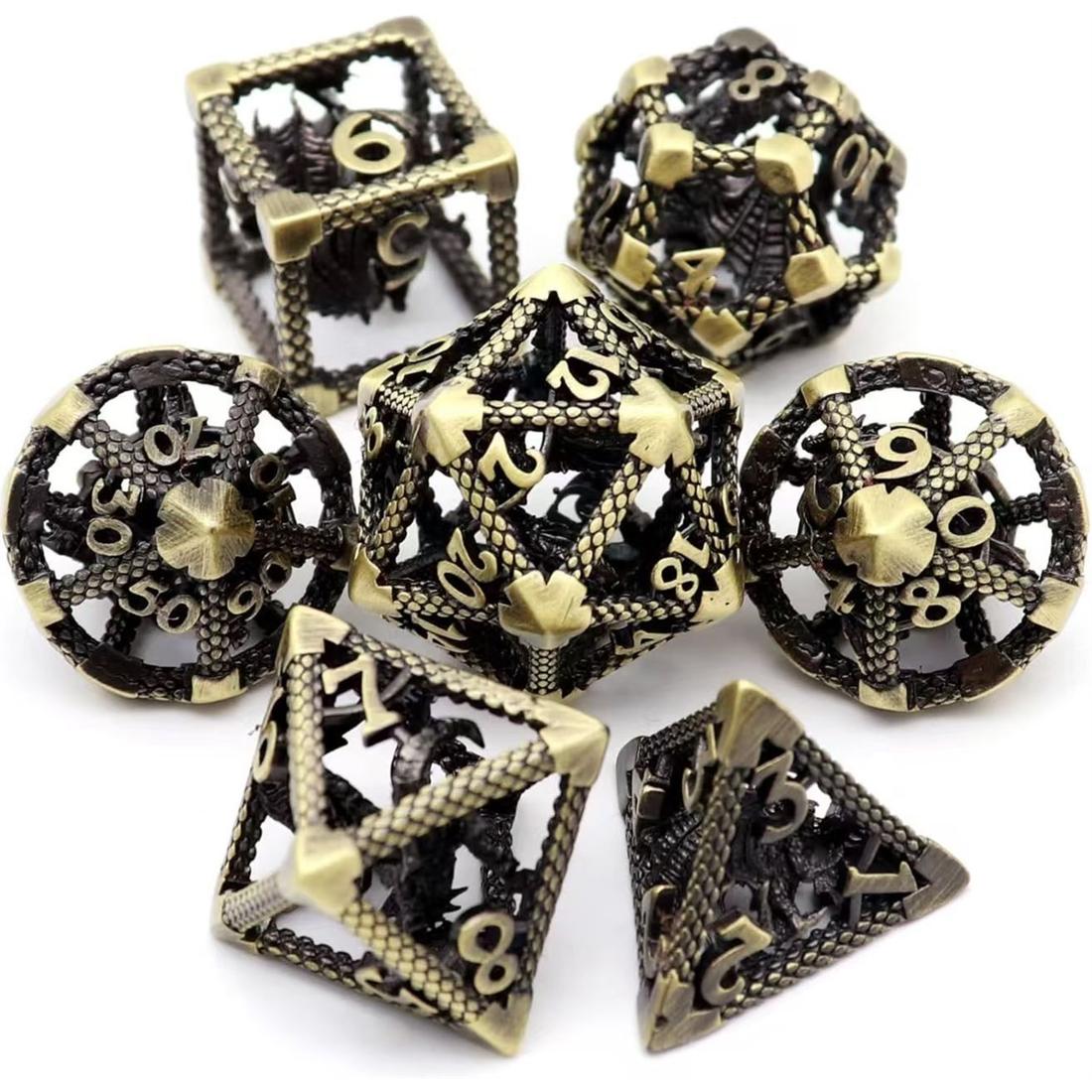 Hollow Dragon Cage Metal Dice Set photo 4