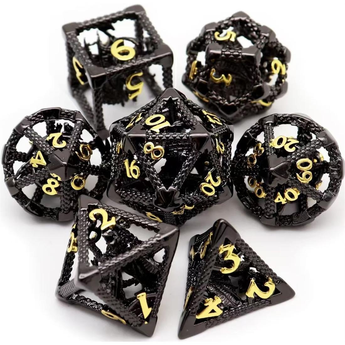 Hollow Dragon Cage Metal Dice Set photo 5