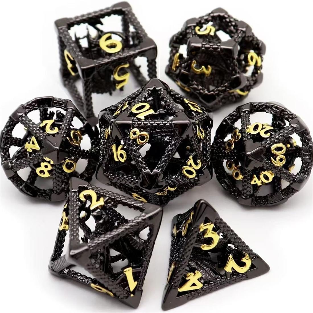 Hollow Dragon Cage Metal Dice Set photo 6