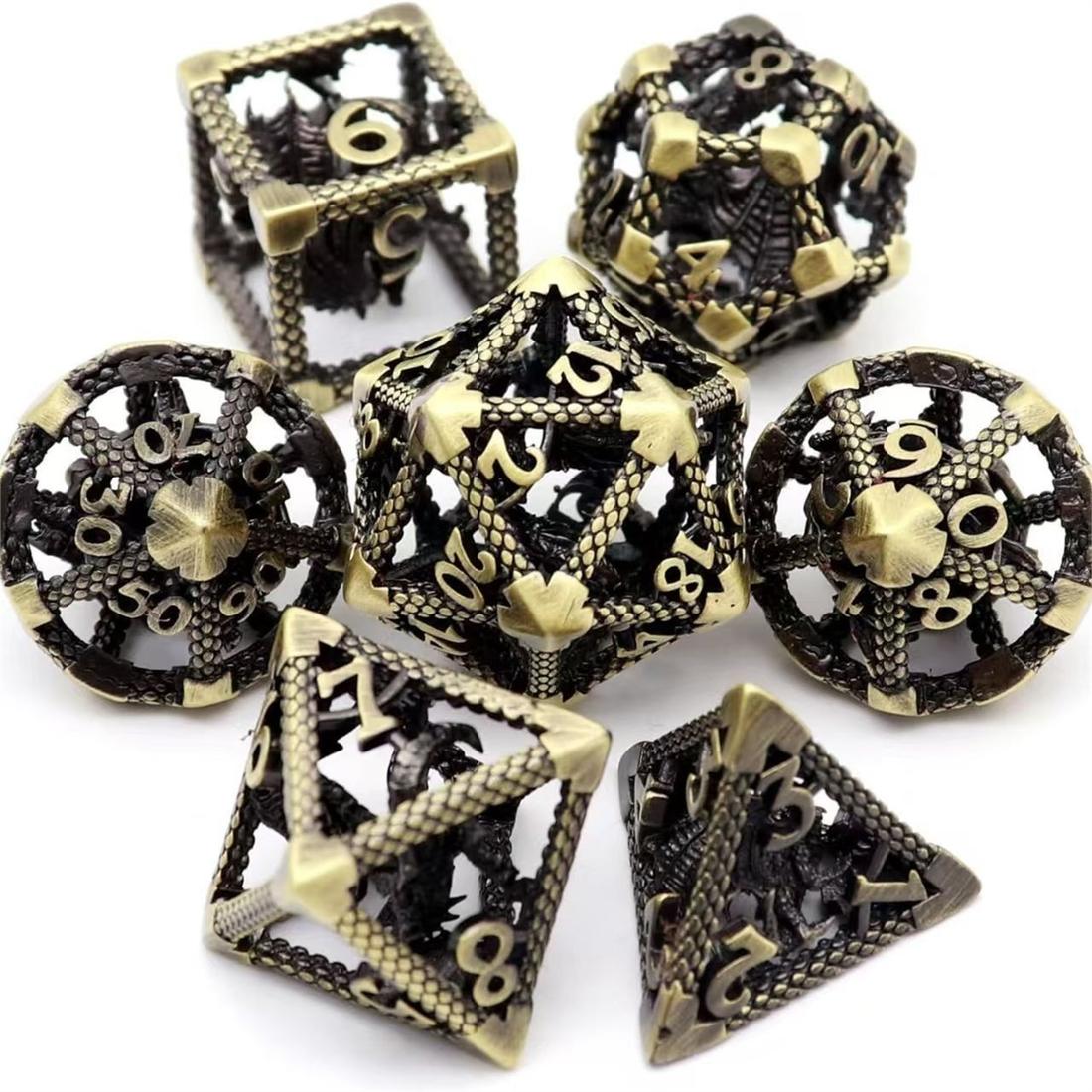 Hollow Dragon Cage Metal Dice Set photo 7