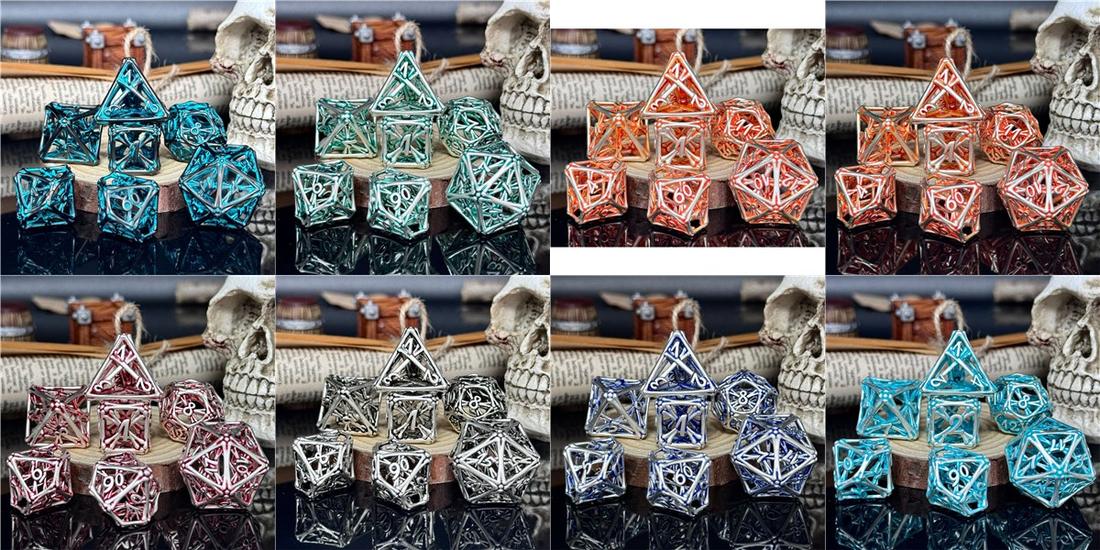 Hollow Arcane Cage Metal Dice Set photo 2