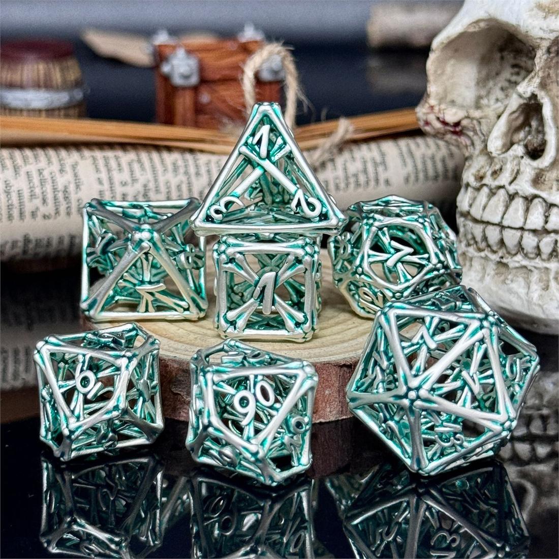 Hollow Arcane Cage Metal Dice Set photo 4