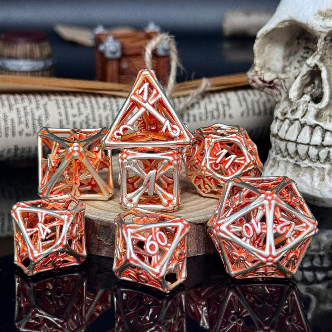 Hollow Arcane Cage Metal Dice Set photo 6