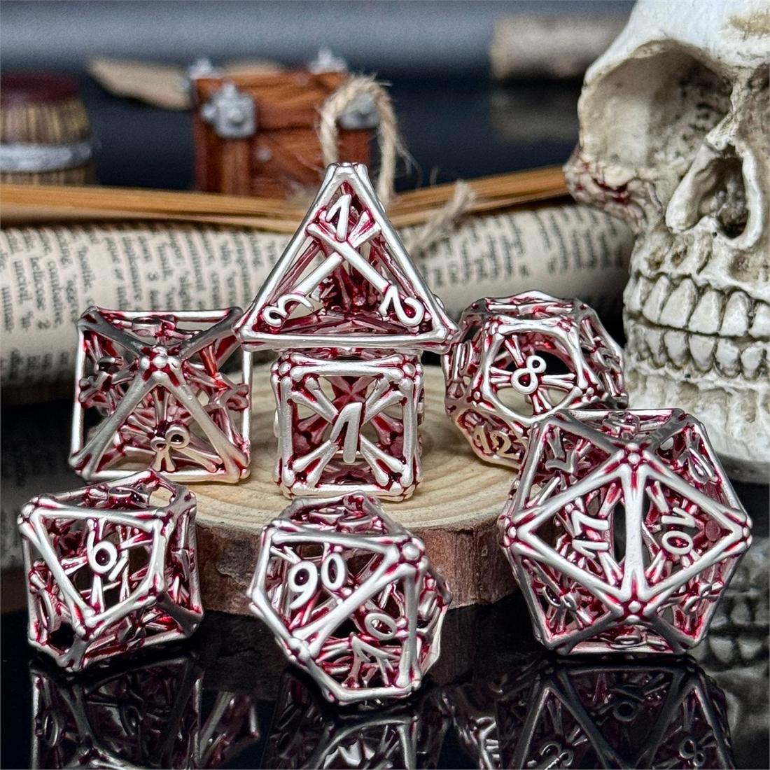 Hollow Arcane Cage Metal Dice Set photo 7