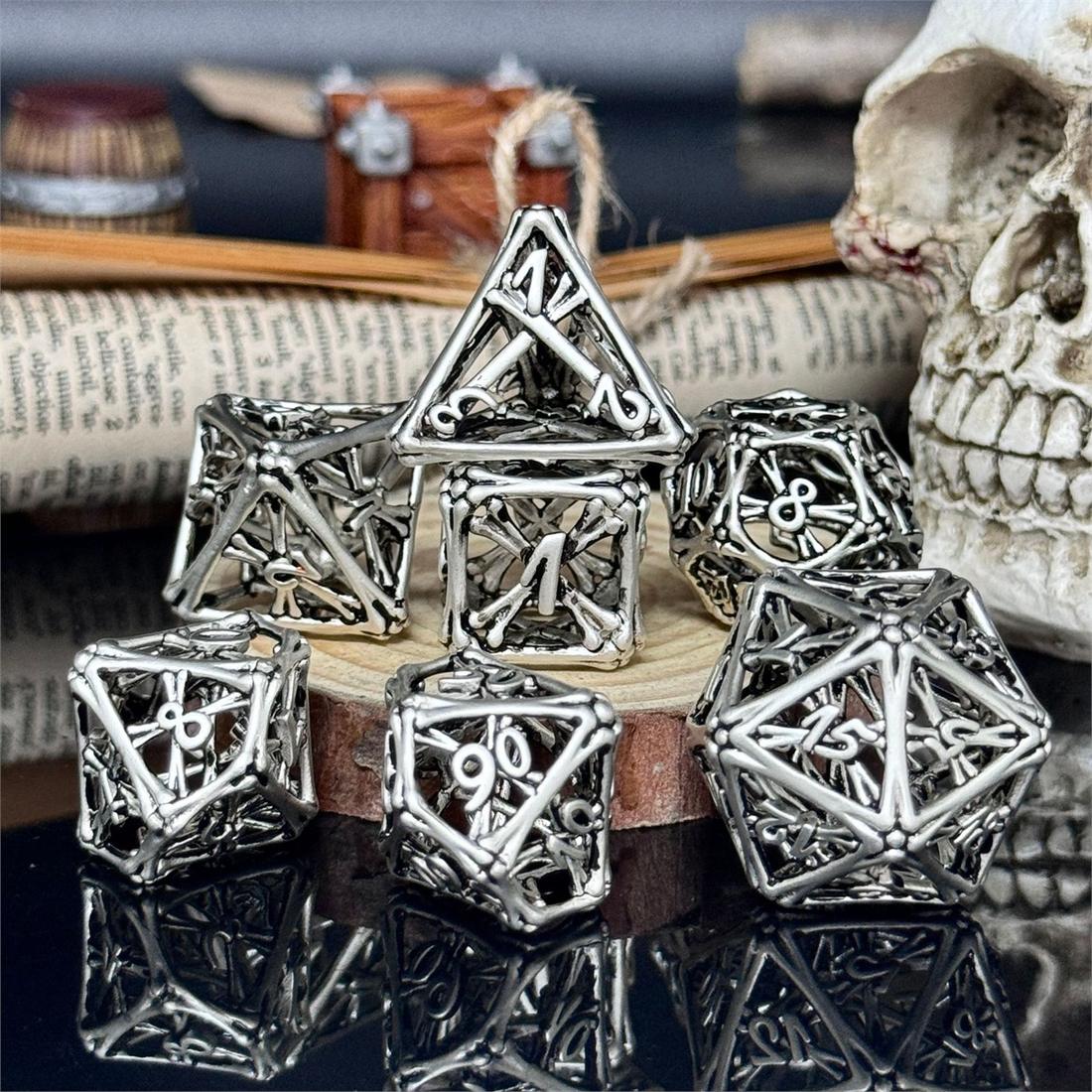 Hollow Arcane Cage Metal Dice Set photo 8