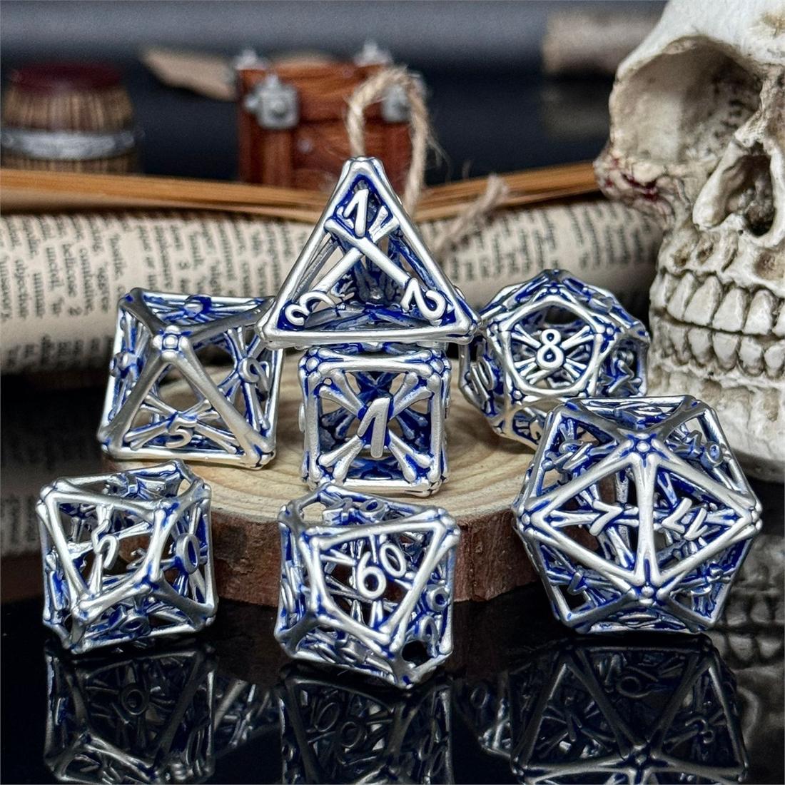 Hollow Arcane Cage Metal Dice Set photo 9