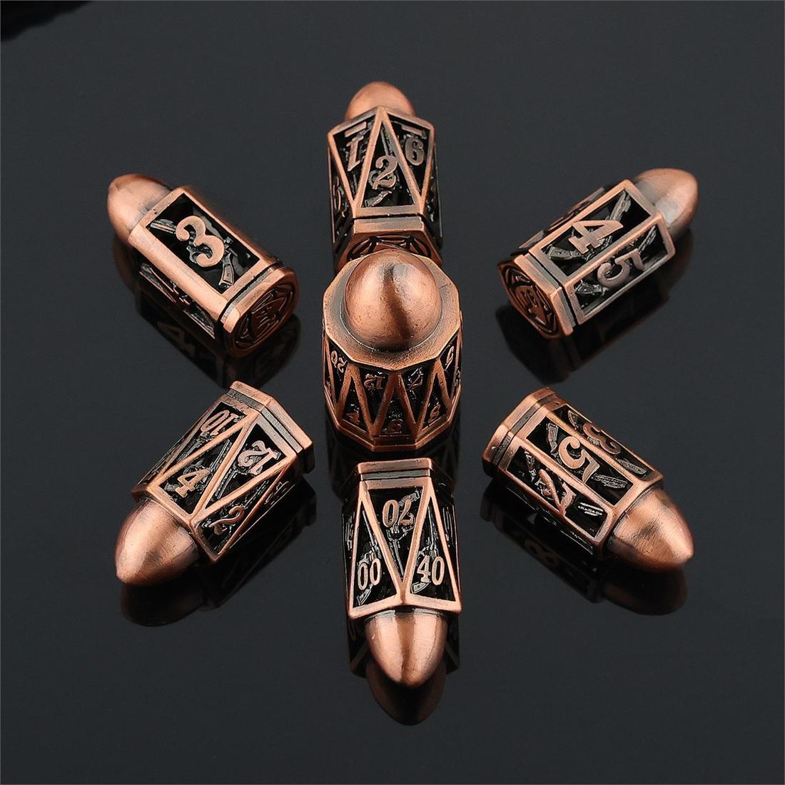 Hollow Bullet Chamber Metal Dice Set photo 2