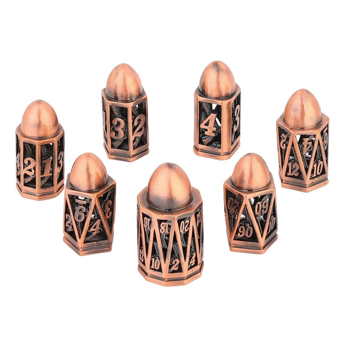 Hollow Bullet Chamber Metal Dice Set photo 3