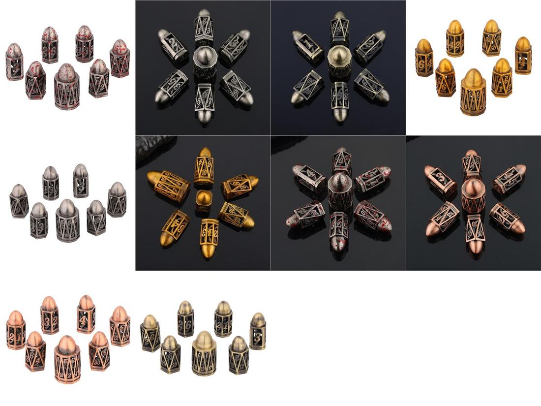 Hollow Bullet Chamber Metal Dice Set photo 5