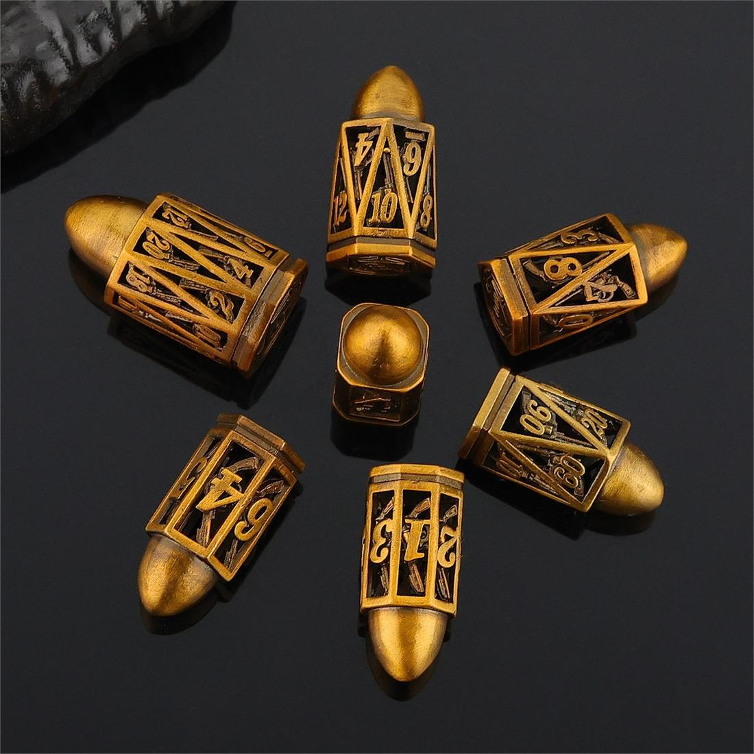 Hollow Bullet Chamber Metal Dice Set photo 11