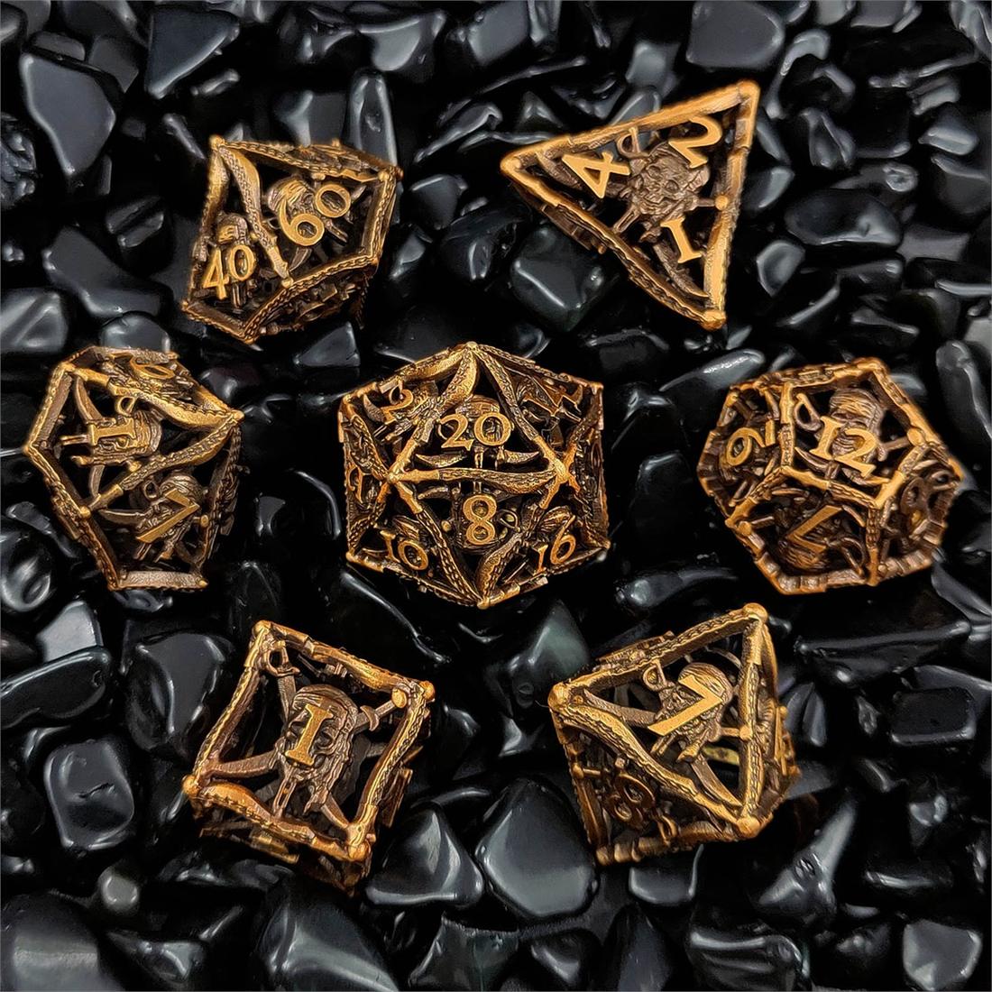 Hollow Egyptian Relic Metal Dice Set