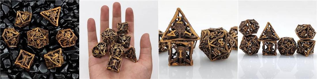 Hollow Egyptian Relic Metal Dice Set detail 2