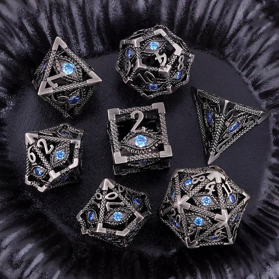 Hollow Mystic Eye Metal Dice Set