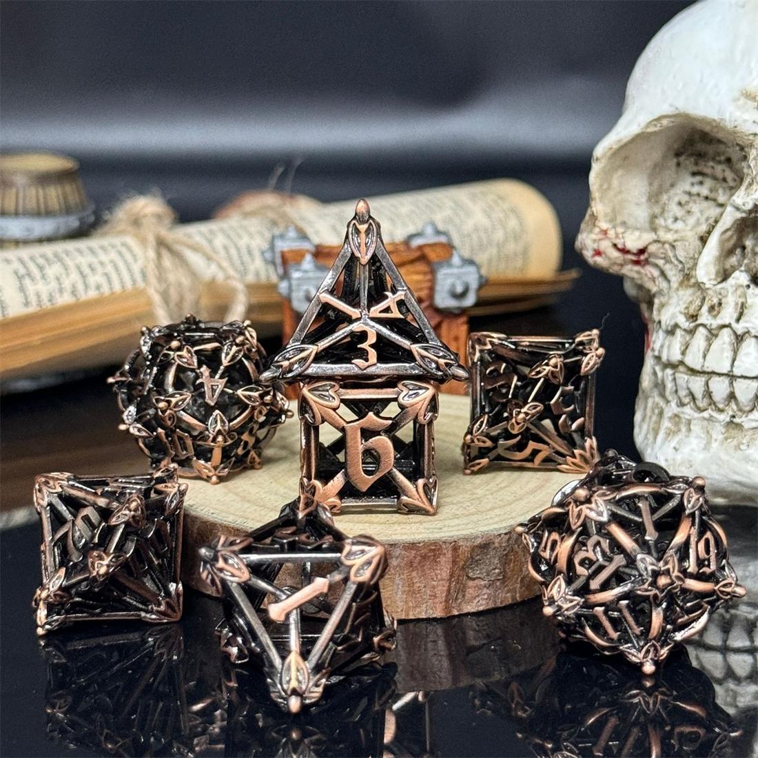 Hollow Thornbone Metal Dice Set