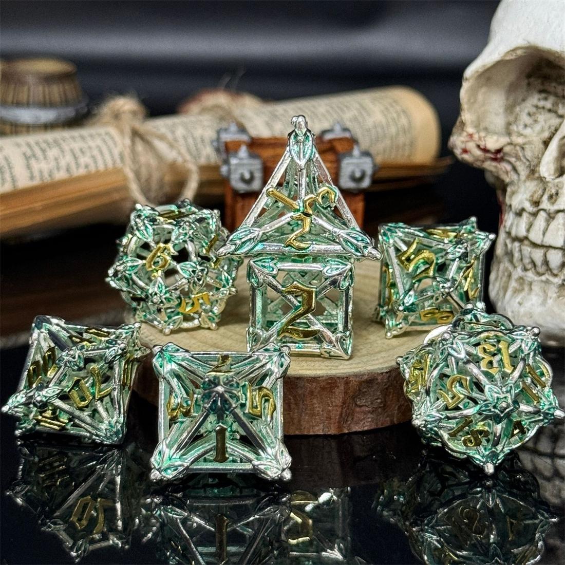 Hollow Thornbone Metal Dice Set photo 3