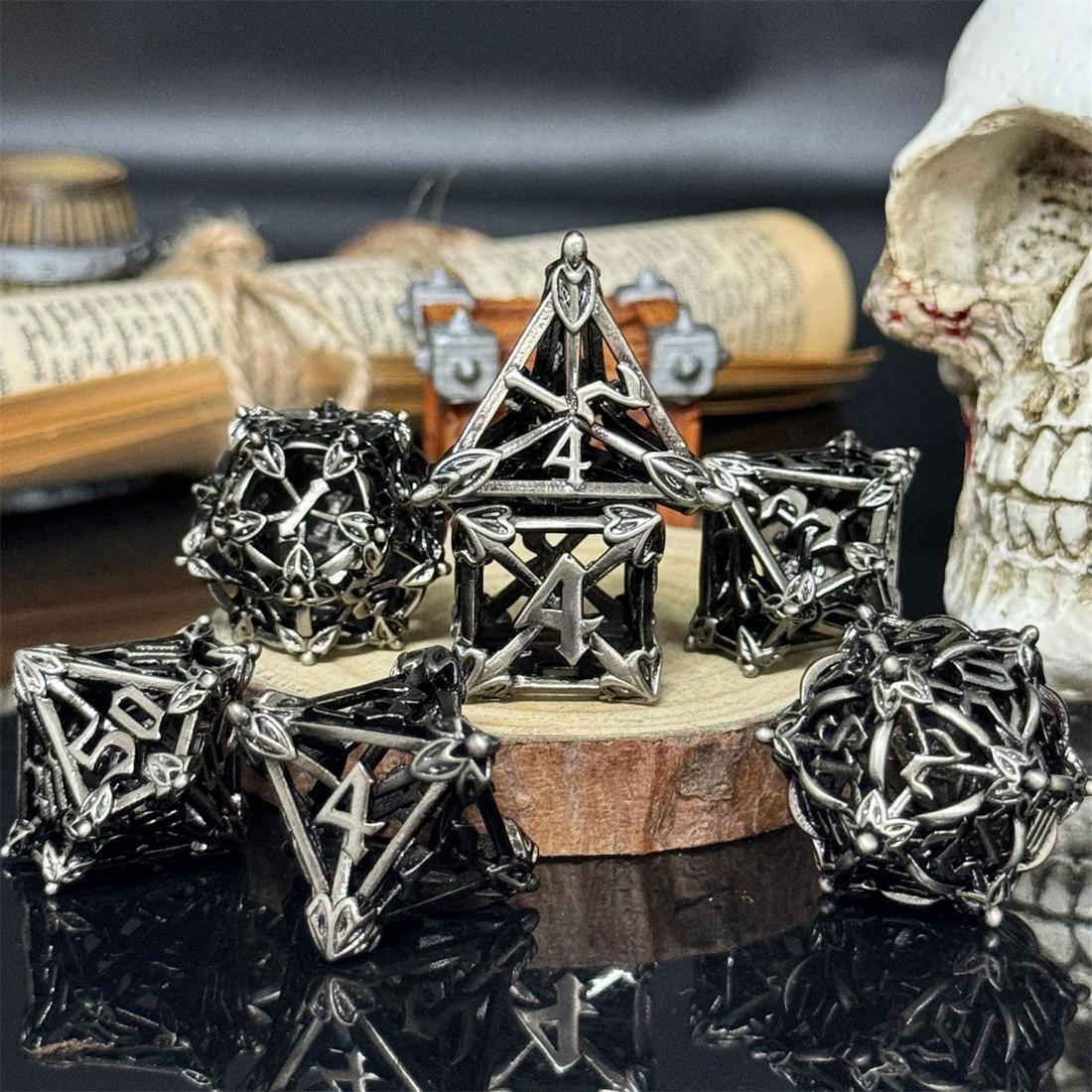 Hollow Thornbone Metal Dice Set photo 4