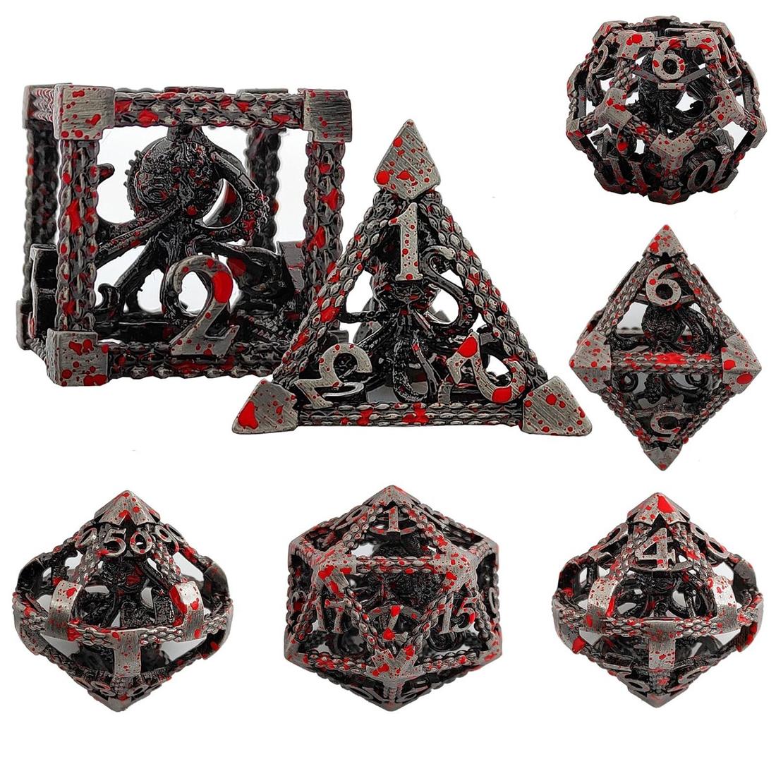 Hollow Coiled Dragon Metal Dice Set