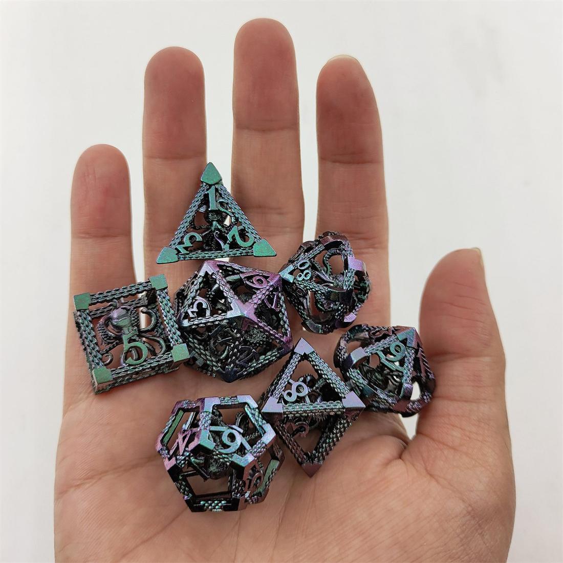 Hollow Coiled Dragon Metal Dice Set photo 2