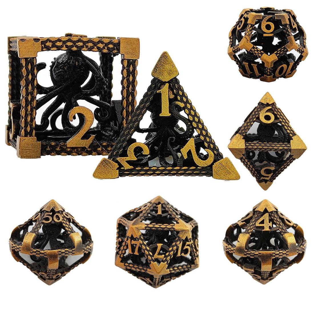 Hollow Coiled Dragon Metal Dice Set photo 4