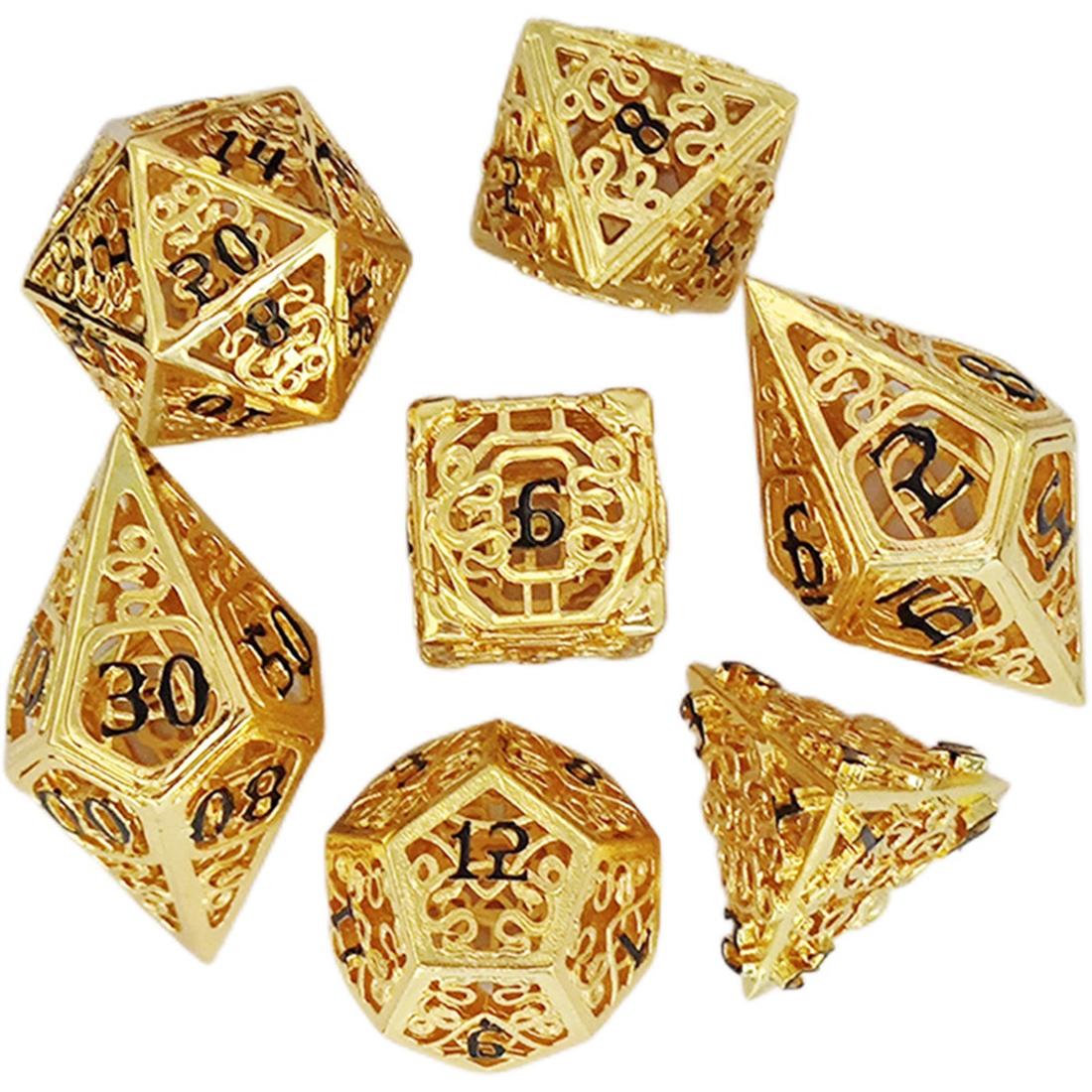 Hollow Filigree Rune Metal Dice Set detail 3