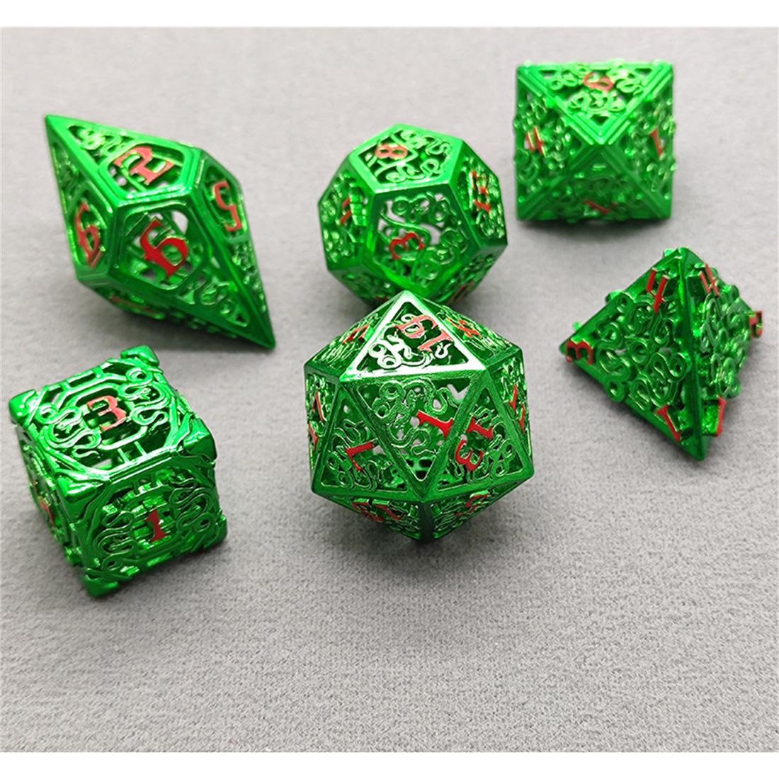 Hollow Filigree Rune Metal Dice Set detail 5