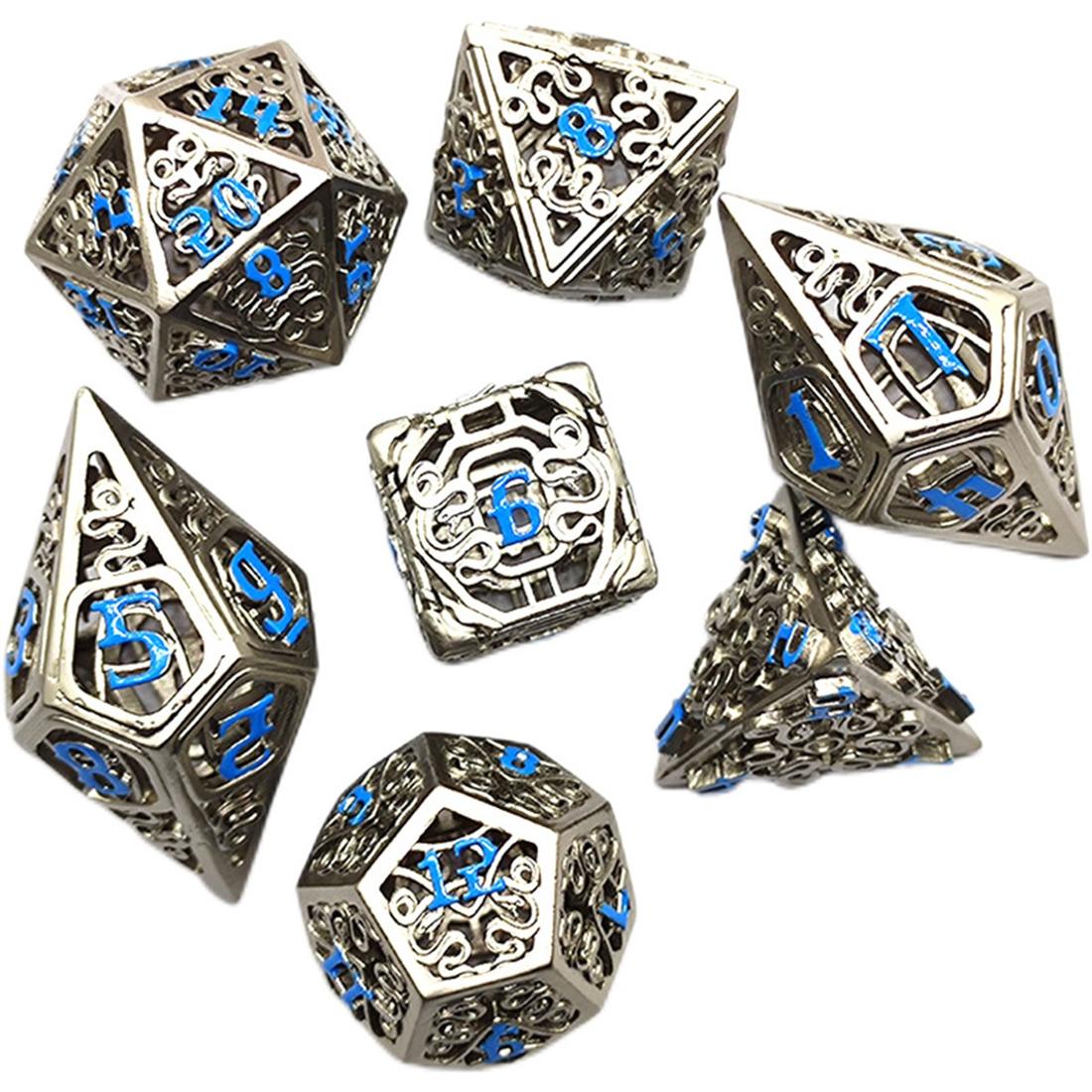 Hollow Filigree Rune Metal Dice Set detail 6