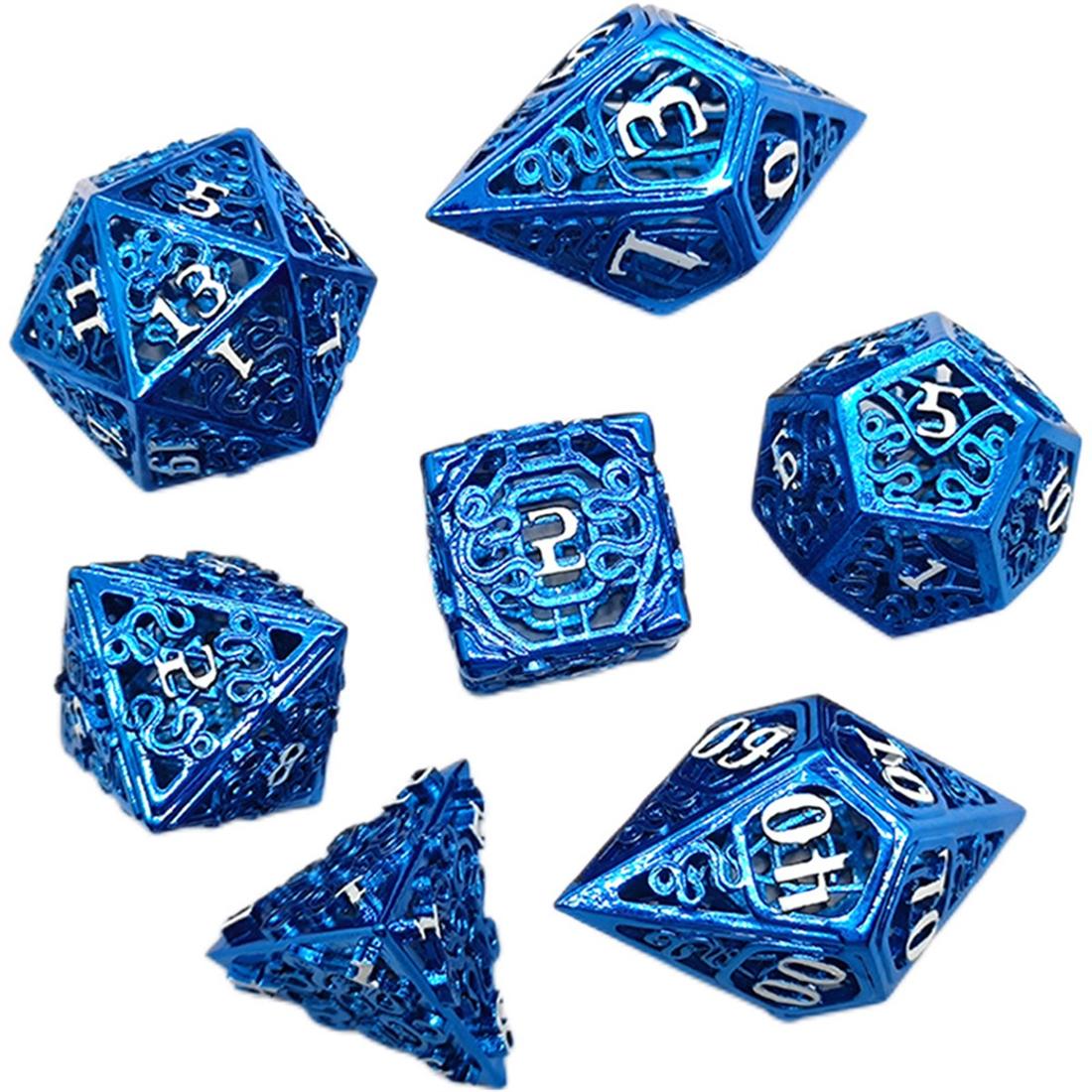 Hollow Filigree Rune Metal Dice Set detail 8