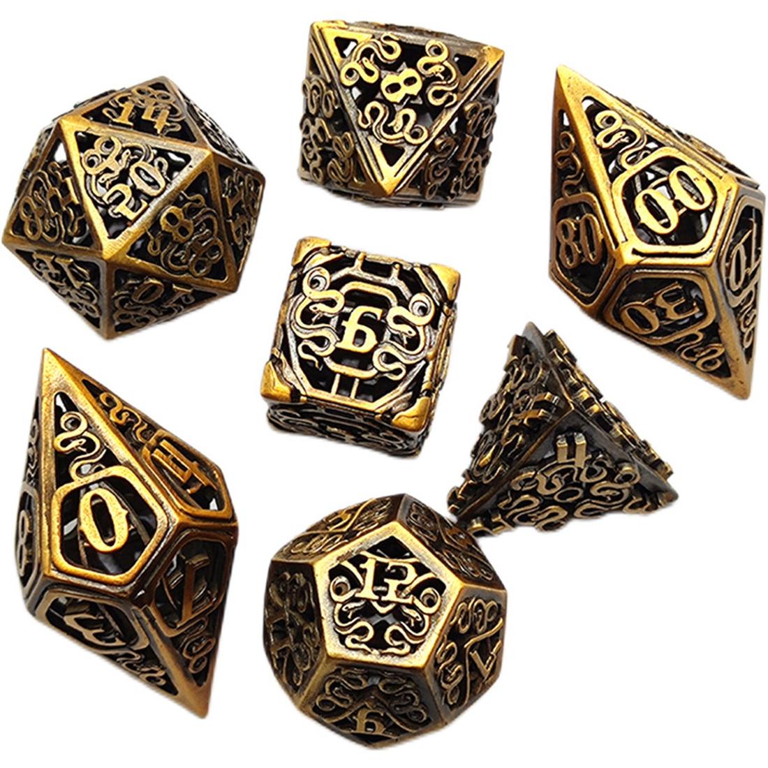 Hollow Filigree Rune Metal Dice Set detail 10