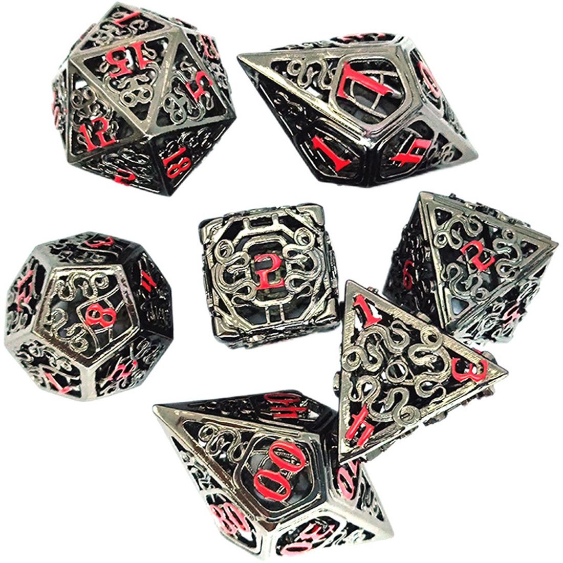 Hollow Filigree Rune Metal Dice Set detail 11