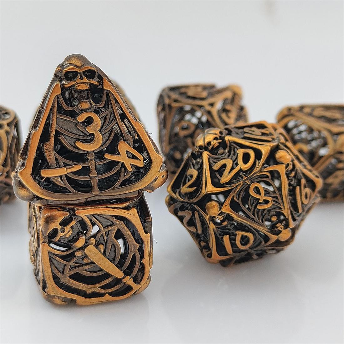Hollow Skeleton Relic Metal Dice Set