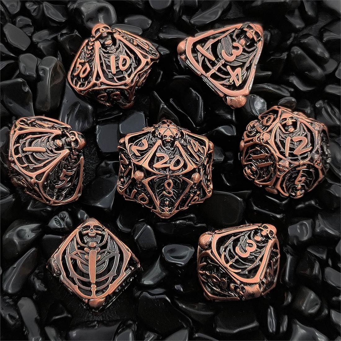 Hollow Skeleton Relic Metal Dice Set photo 2