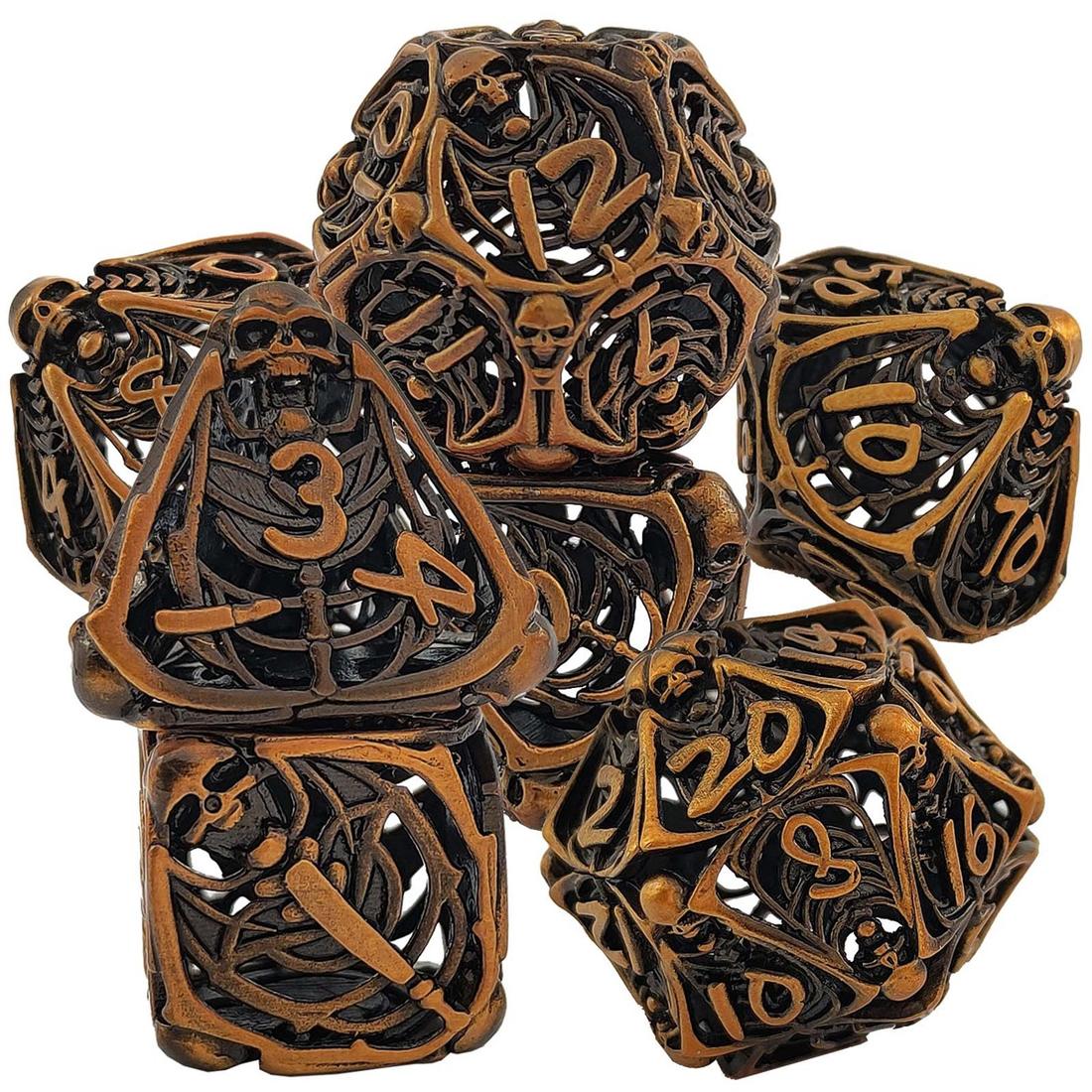 Hollow Skeleton Relic Metal Dice Set photo 3