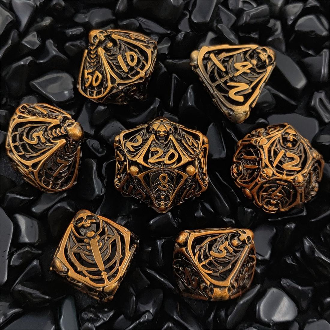 Hollow Skeleton Relic Metal Dice Set photo 4