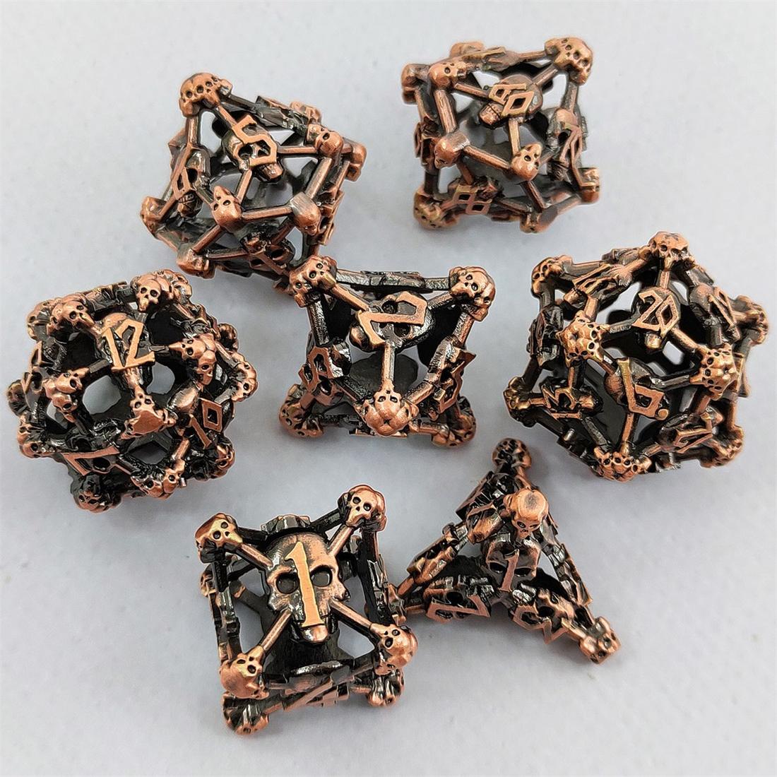 Hollow Bone Cage Metal Dice Set detail 2