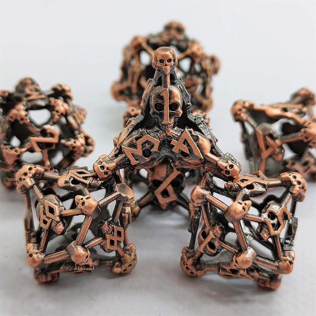Hollow Bone Cage Metal Dice Set detail 5