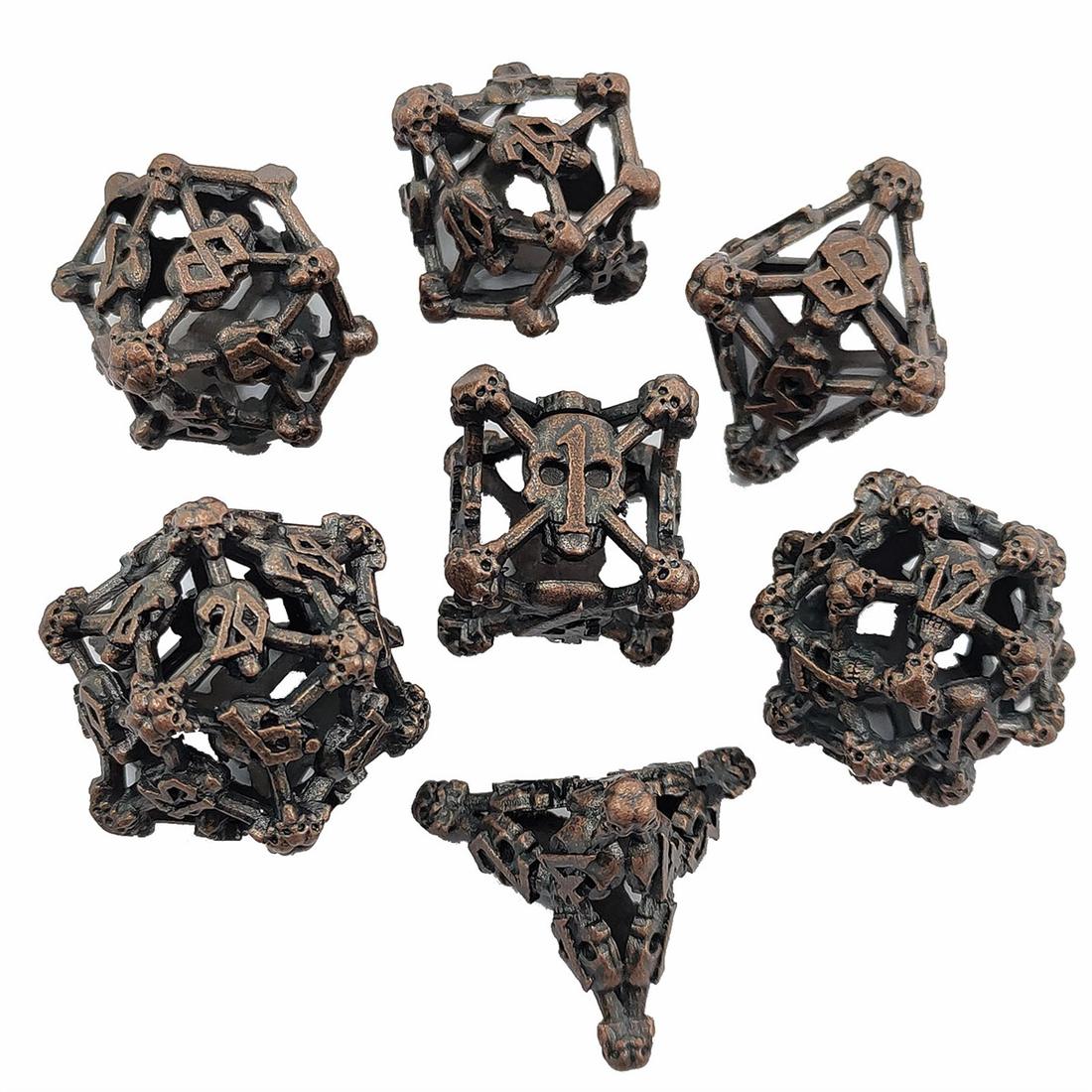 Hollow Bone Cage Metal Dice Set detail 6