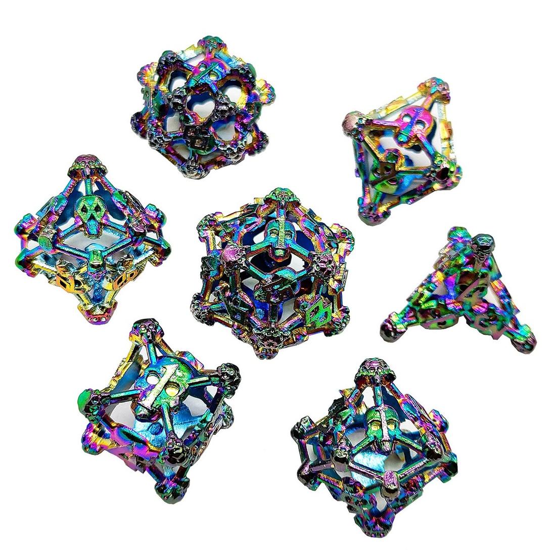 Hollow Bone Cage Metal Dice Set detail 7