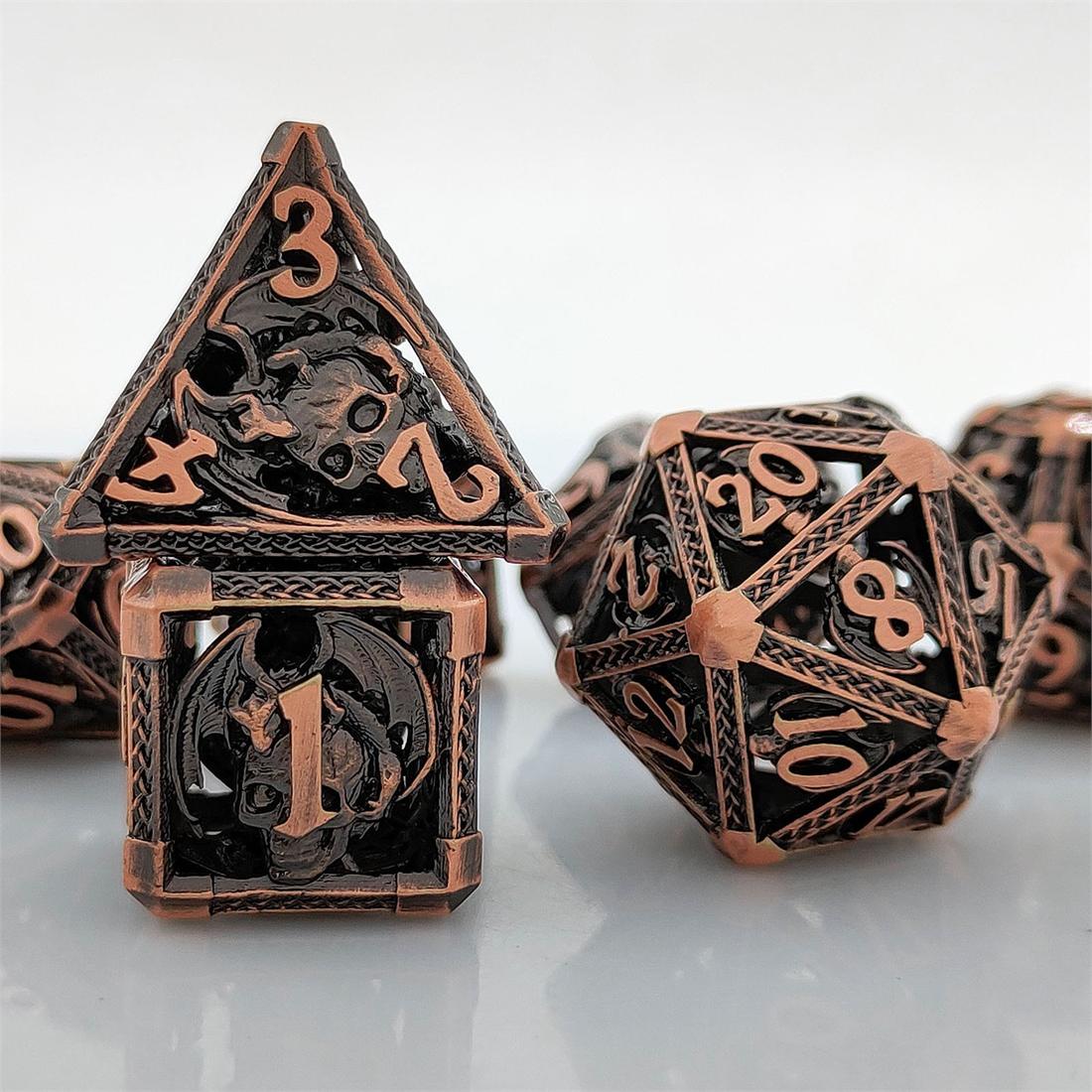 Hollow Skull Dragon Metal Dice Set photo 2
