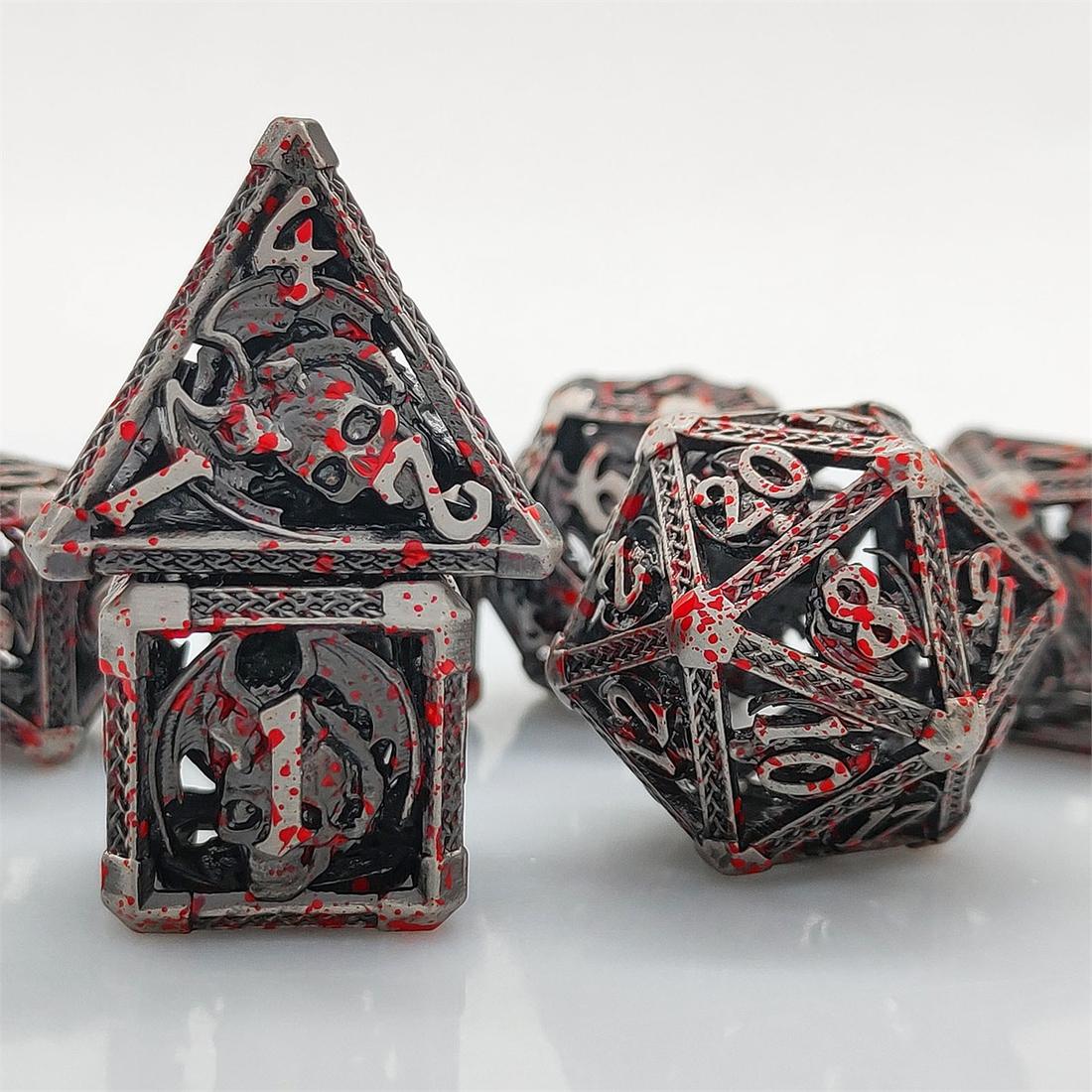 Hollow Skull Dragon Metal Dice Set photo 5