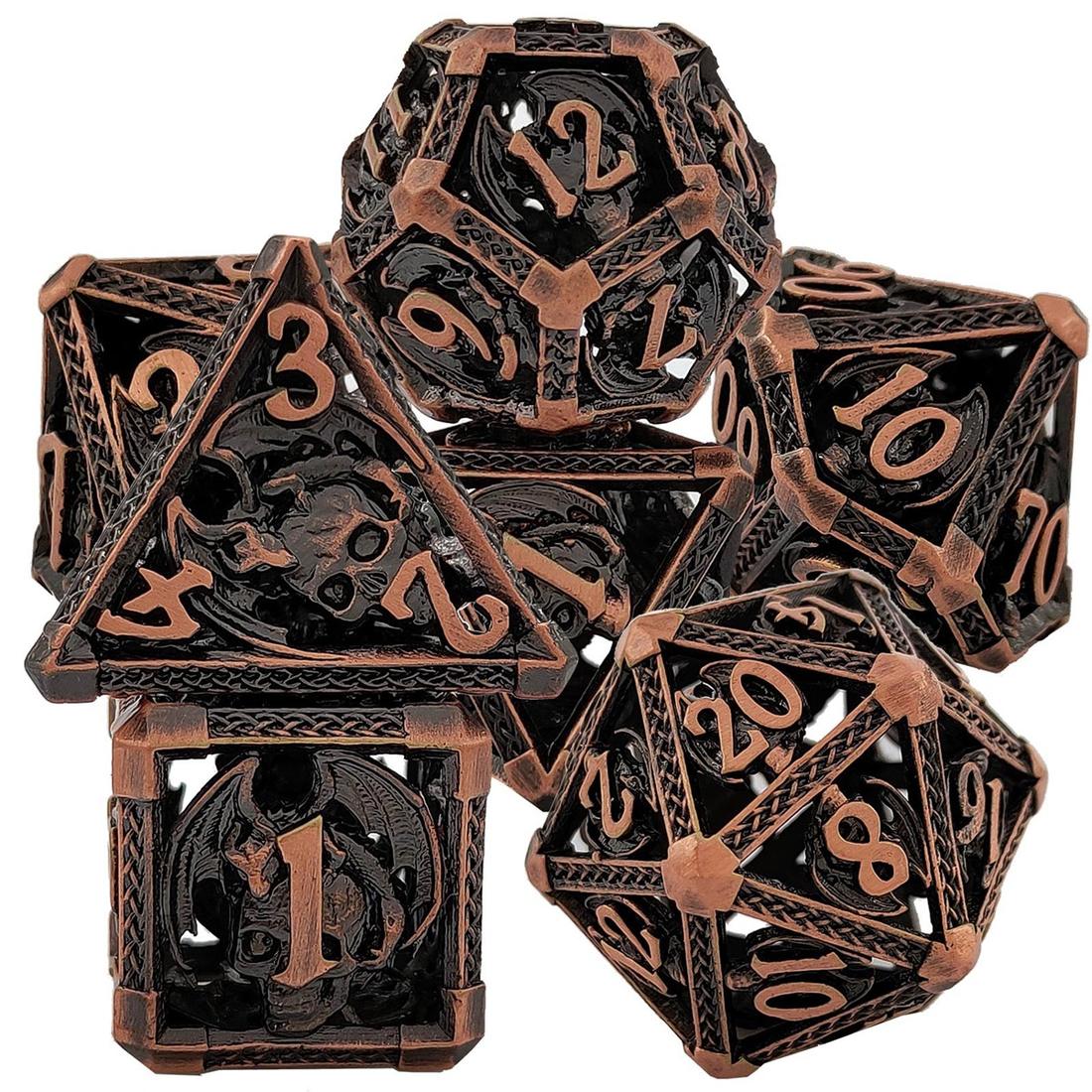 Hollow Skull Dragon Metal Dice Set photo 6