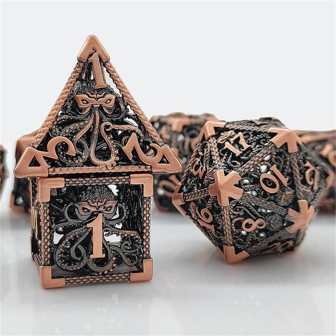 Hollow Kraken Filigree Metal Dice Set detail 6