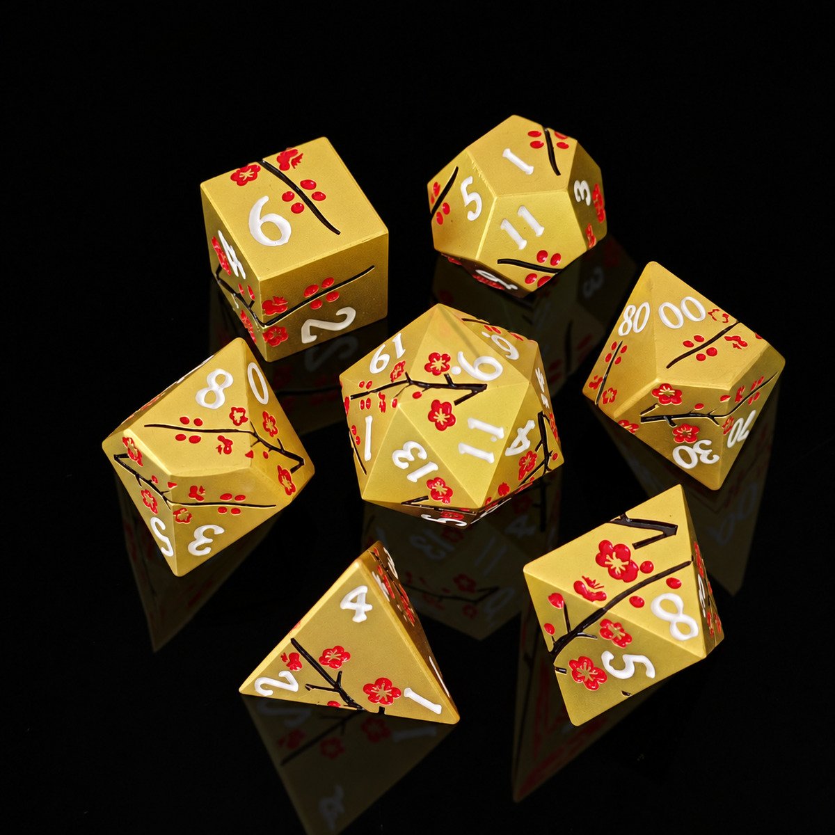 Botanical Two-Tone Metal Dice Set
