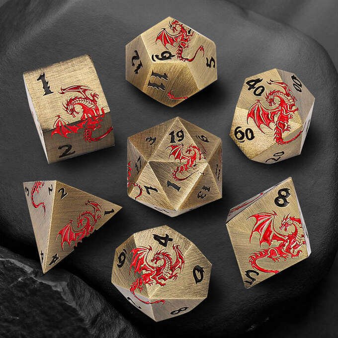 Dragon Emblem Metal Dice Set