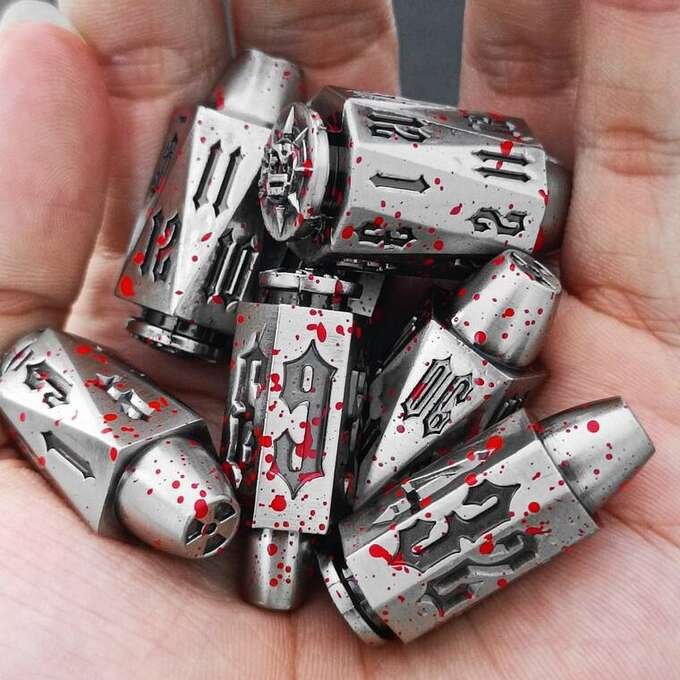 Gothic Bullet Metal Dice Set