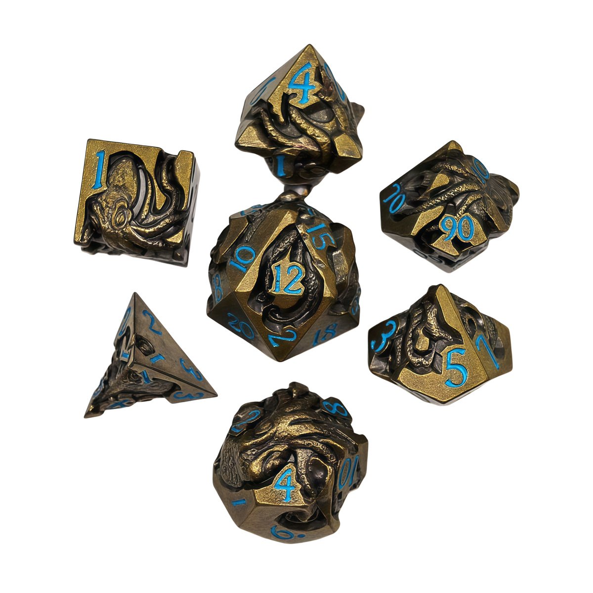 Kraken Tentacle Metal Dice Set