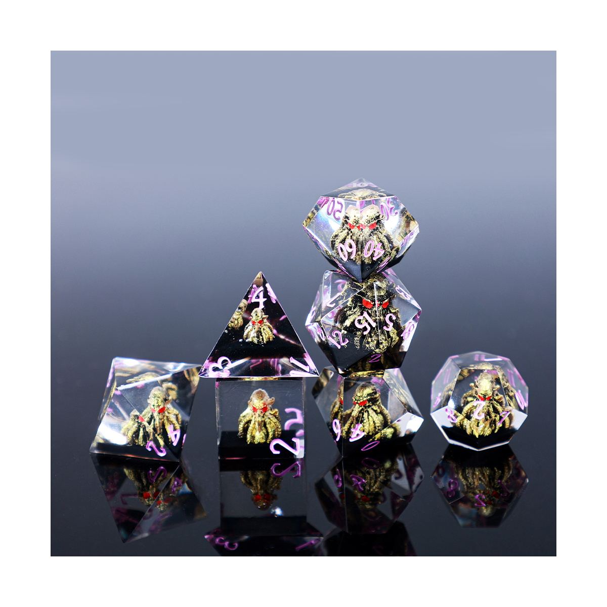 Arachnid Inclusion Sharp-Edge Resin Dice Set photo 9