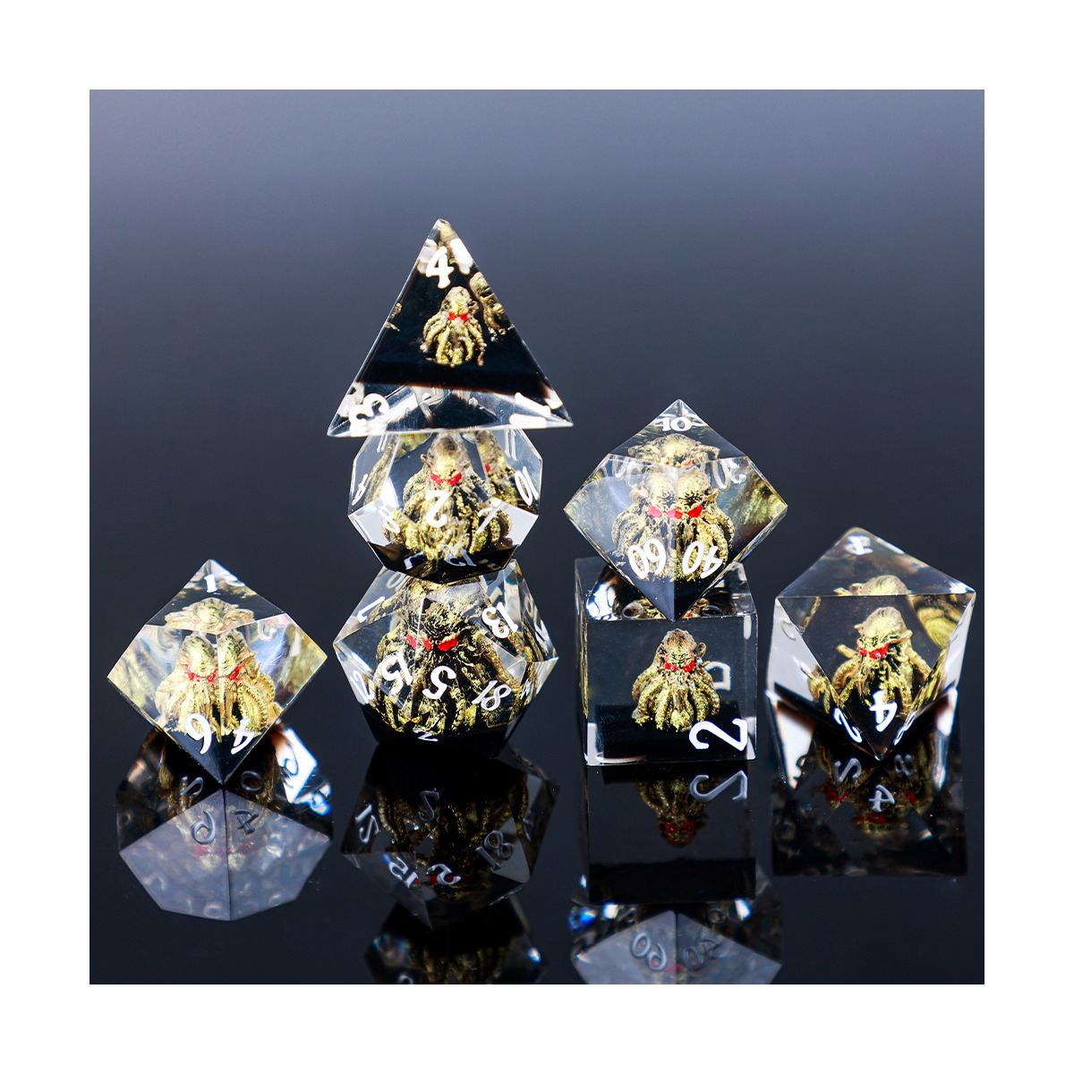 Arachnid Inclusion Sharp-Edge Resin Dice Set photo 10