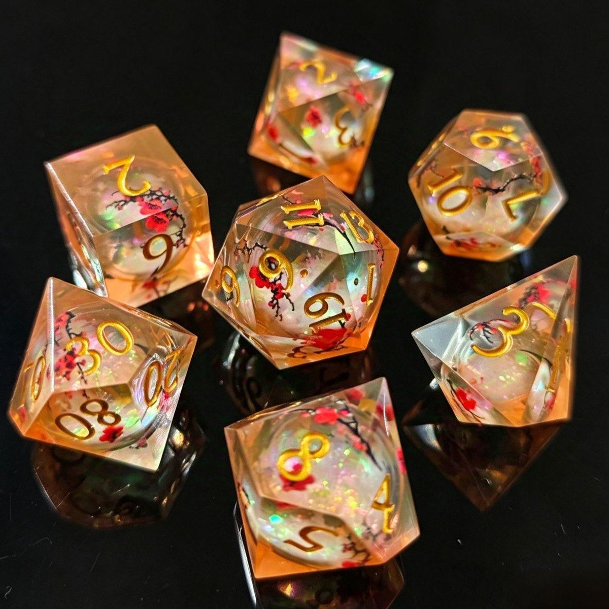 Autumn Koi Inclusion Resin Dice Set photo 2
