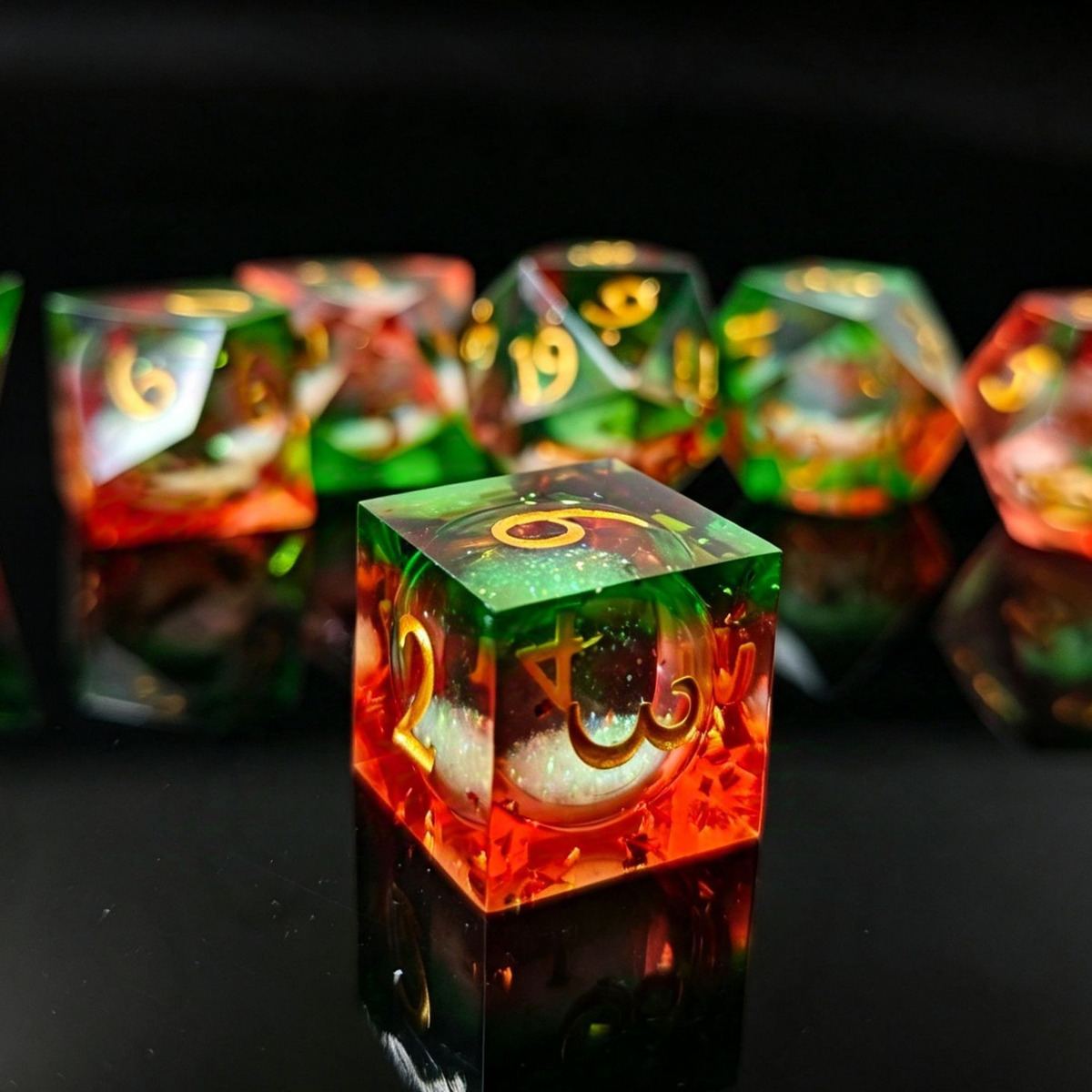 Autumn Koi Inclusion Resin Dice Set photo 5
