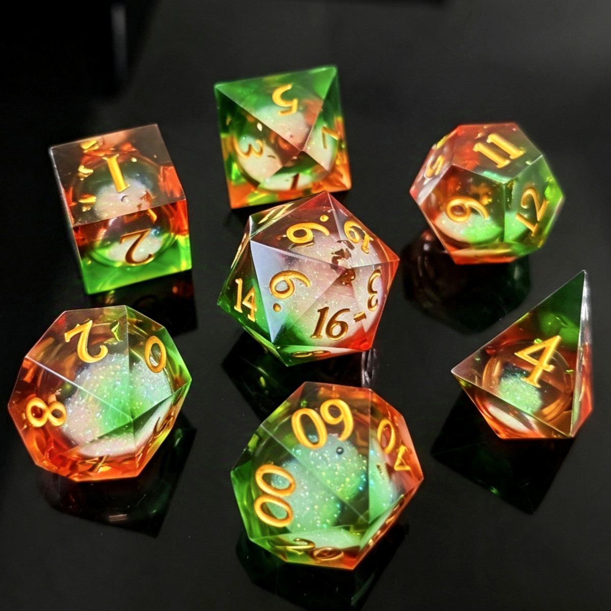 Autumn Koi Inclusion Resin Dice Set photo 6
